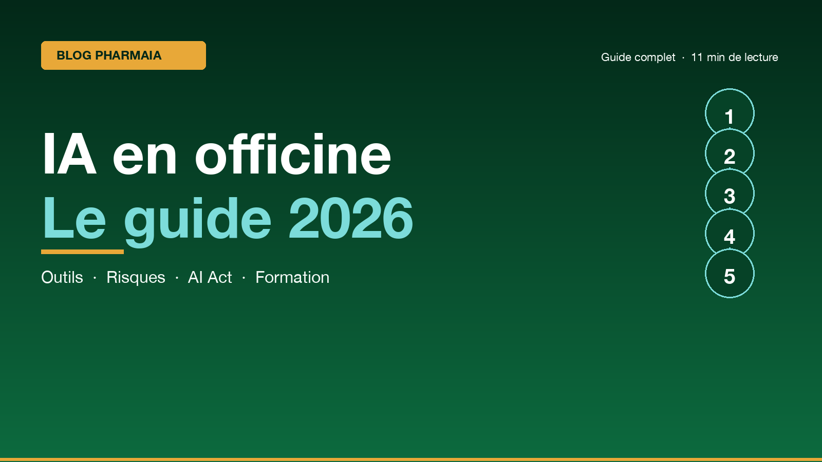 Guide complet : IA en officine en 2026 — outils, risques, AI Act et comment se former